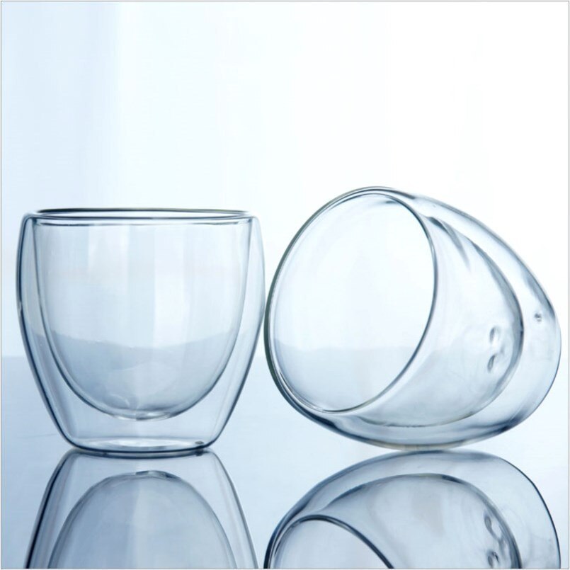 Taza de vidrio de doble capa, vaso de 80ml/150ml/250ml/350ml/450ml, vaso de vidrio de alta resistencia al calor de borosilicato, copa de bebida, vidrio de doble pared, 1 ud.