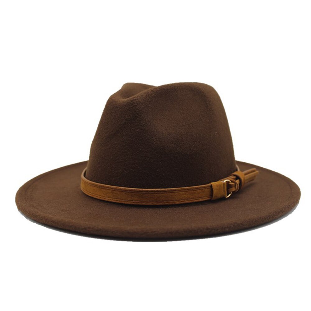 Sombrero Fedora de fieltro de lana para mujer, sombrero con estampado de leopardo, ala ancha, Panamá, informal, Formal, de invierno, tendencia de: Dark brown