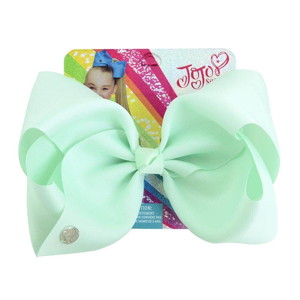 8 tommer store jojo-sløyfer jojo siwa-båndsløyfer med klips for barn jenter boutique solide hårspenner hårtilbehør: 678- j -19