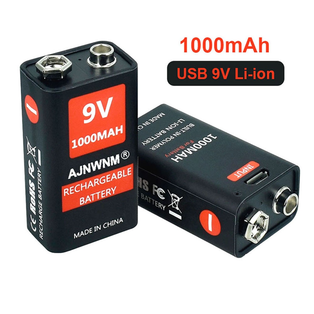 9V 1000mAh li-ion Rechargeable battery Micro USB Batteries 9 v lithium for Multimeter Microphone Toy Remote Control KTV use