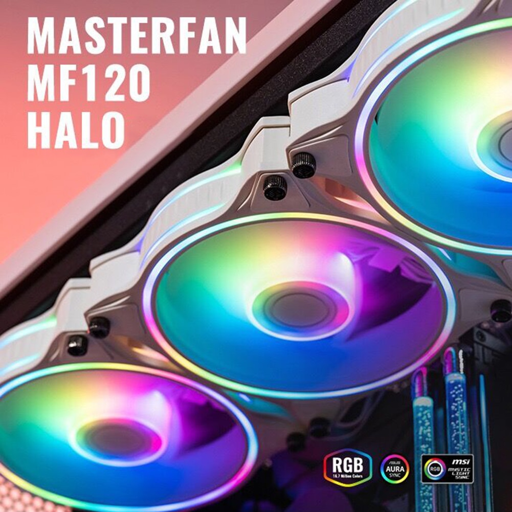 MF120 HALO Dual Ring Addressable RGB Fan for PC Computer Case Liquid Radiator Computer Water Cooling System Waterblock