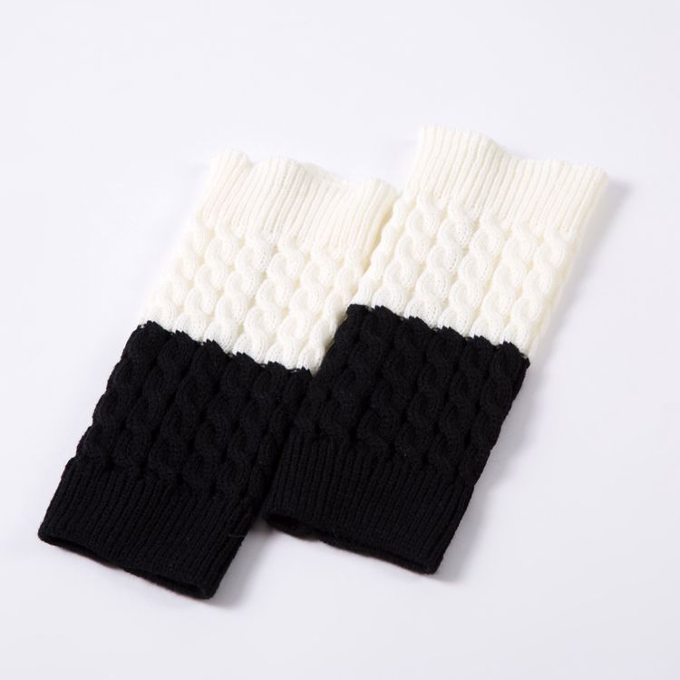 JIAYAN femmes jambières bottes chaussettes en plein air genou haute élastique jambe bande dame tricoté longue chaussette automne hiver accessoires: black white