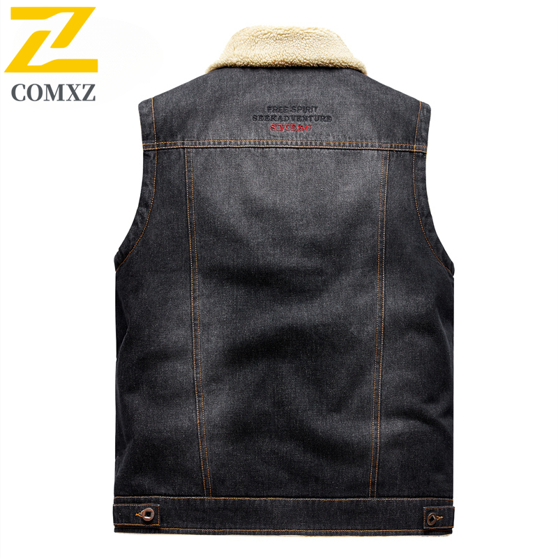 Gilet in denim da Uomo - Autunno/Inverno - Collo a Revers - Giacca Senza Maniche - Capospalla casuale