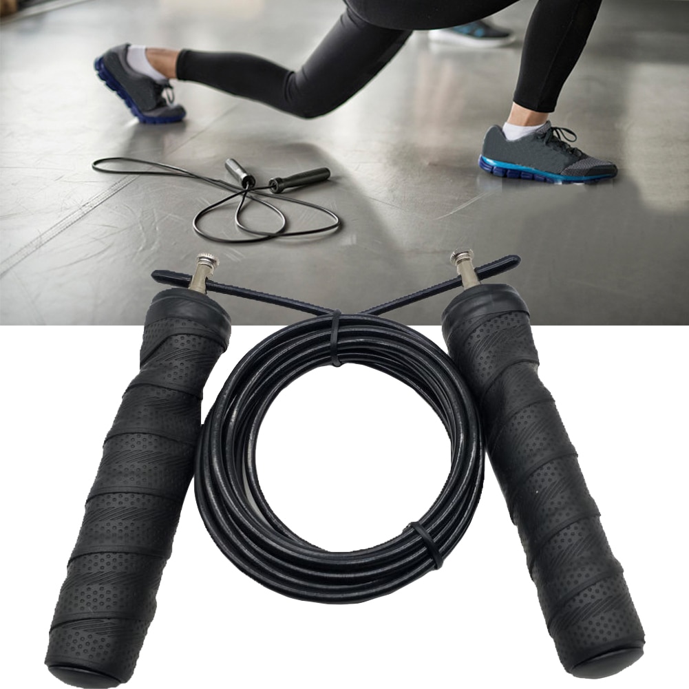 Fitness grip handtag gym stållina lång snabb hastighet hoppning justerbar hoppar träningsutrustning