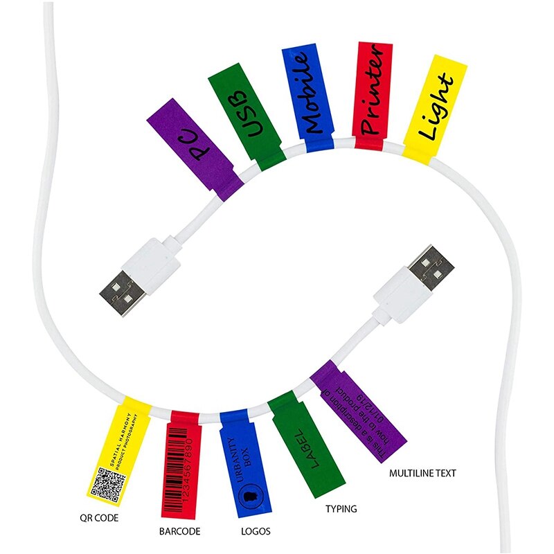 PPYY-600Pcs/20 Vellen Kabel Etiketten Tags Kabel Markers Zelfklevende Kabel Labels Waterdicht Scheurvast Draad Labels