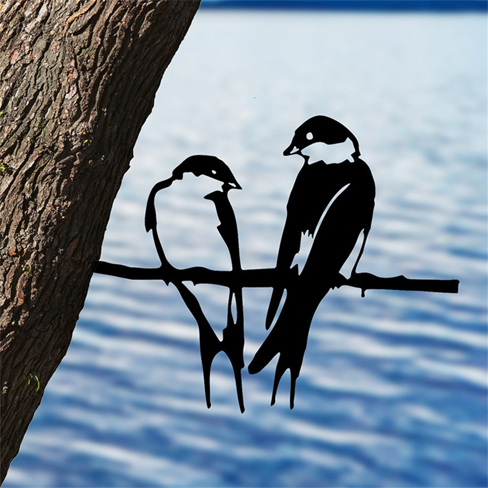 Oiseau en acier en fer forgé, modèle d&#39;oiseau sur pied en métal, décoration artistique d&#39;oiseau en métal, décor de paysage de jardin et de cour