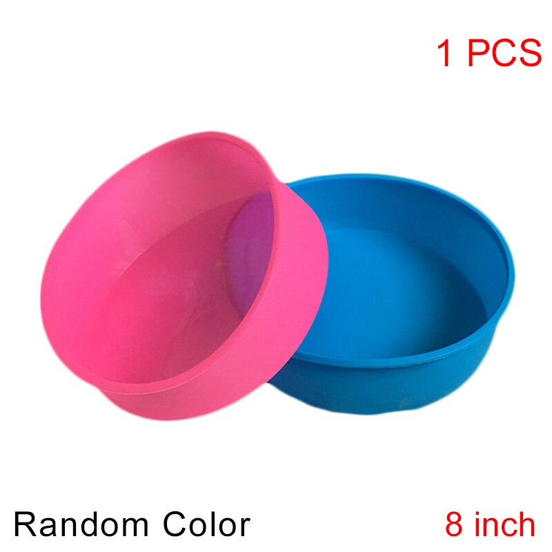 4/6/8 pulgadas cocina molde de la bandeja de silicona molde para tortas Pan para hornear herramienta Cookie bandeja Pan fino pastel molde de herramientas de cocina: 8inch