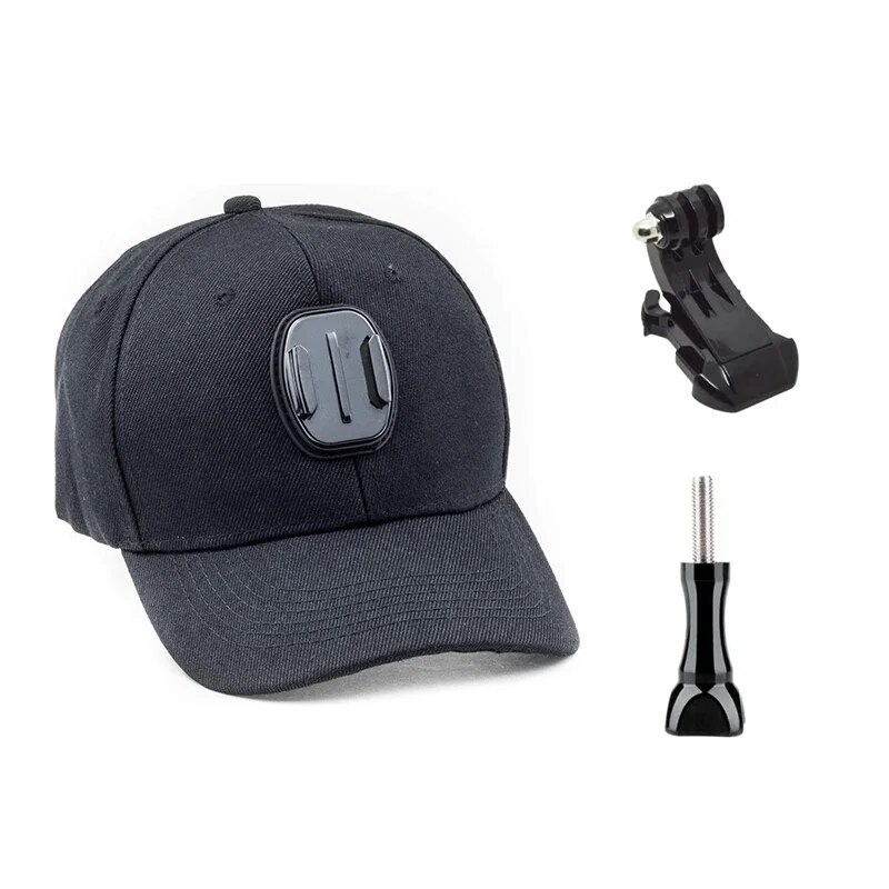 Gorra de béisbol con soporte de cámara de acción, soporte de montaje para GoPro Hero 11 10 9 SJCAM 4000AIR AKASO DJI Insta360 EKEN H9: Default Title