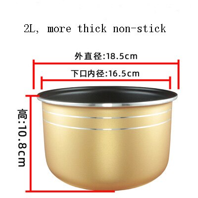 Rijstkoker Liner 2L 3L 4L 5L Non-stick Pan Rijstkoker Kom Pot Universele: 2L thicker