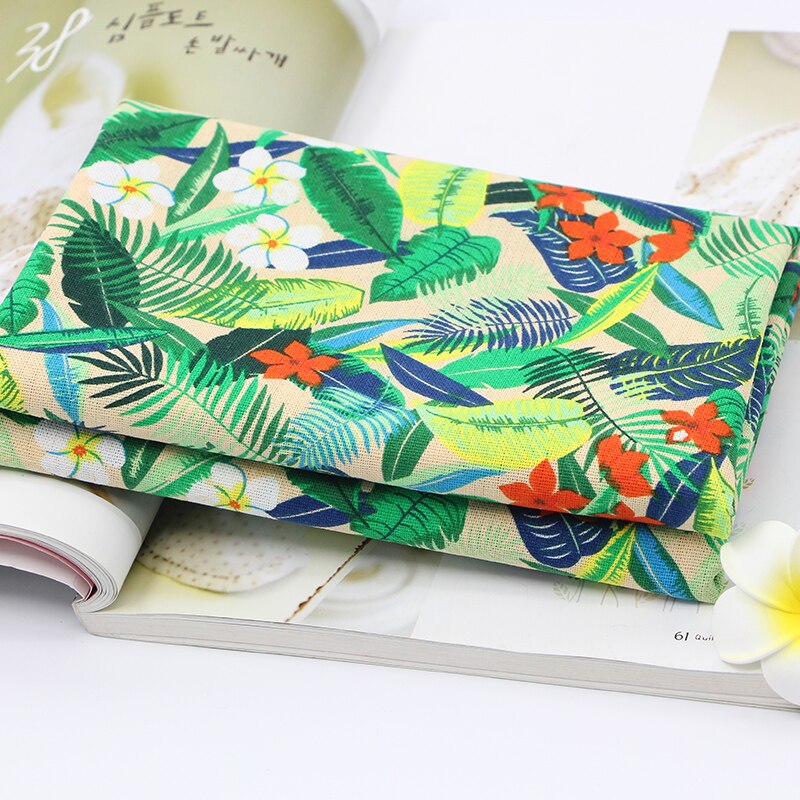 Cotton linen cloth handicraft cloth curtain furniture sofa fabric printed tropical rain forest