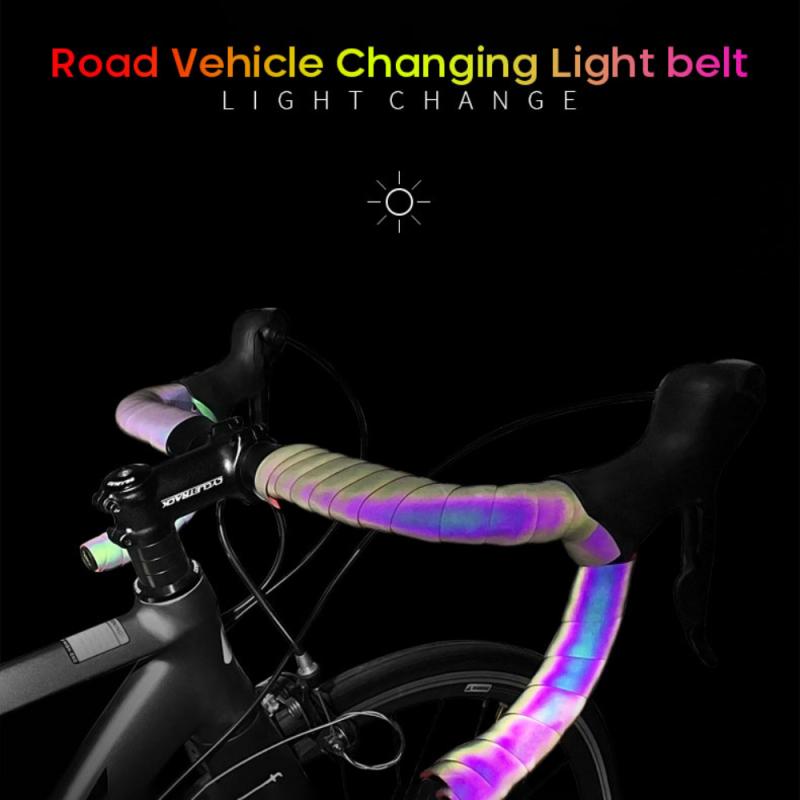 Tapes Light Reflective Dazzle Cycling Bar Tape MTB PU Leather Colorful Bicycle Grip Tape Road Bike Noctilucent Handlebar