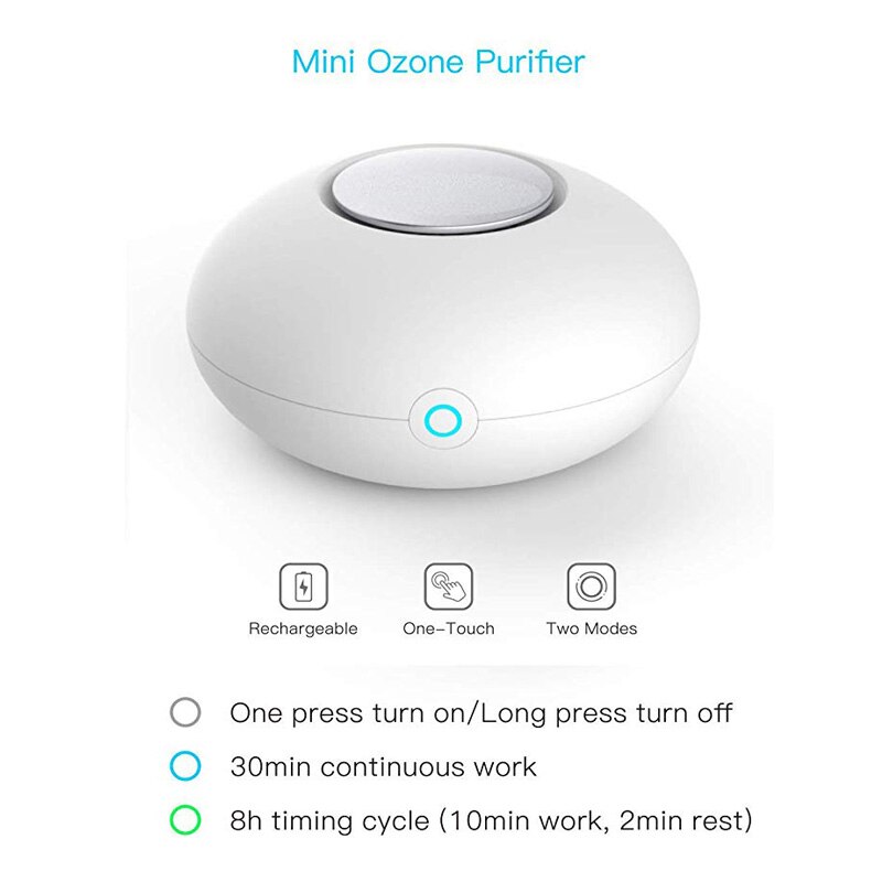 Mini Ozone Generator USB Car Air Purifier Refrigerator Deodorizer Car Ozone Air Purifier Air Deodorizer O3 Generator Air Cleaner