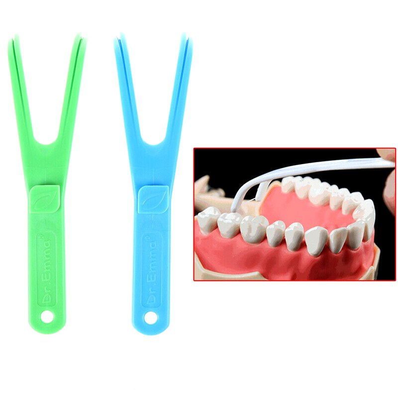 8 Pcs Y-shape Floss Holder Floss Interdental Cleaner Tooth Tool Aid Pick Teeth SMR88