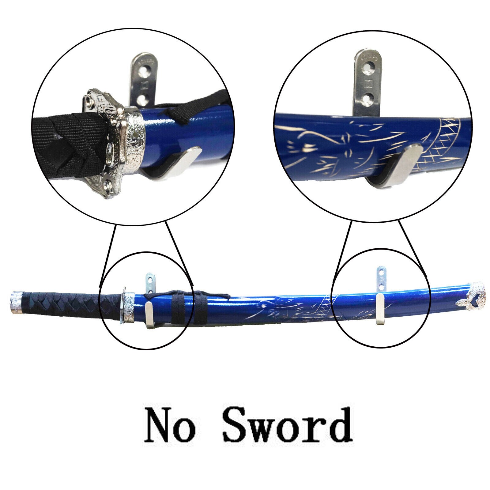 4x Sword Wall Mount Display stand for Samurai &amp; Katana Swords Flute Rack Holder