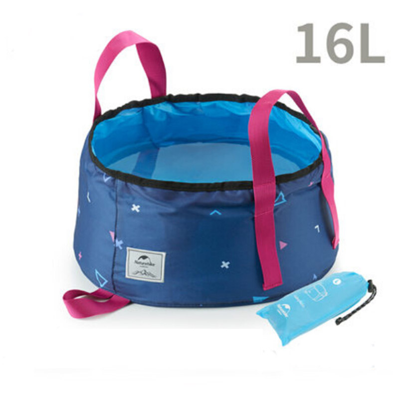 Naturehike bärbar utomhusresa fällbar vattenhink tvättställ för camping vandring picknick  nh18 l 010- p: Blå -16l