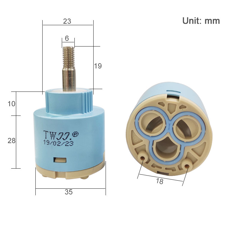 35 Mm Diameter Vervanging Kraan Cartridge Keramische Schijf Klep, 360 Graden Draaien Cartridge Keramische Schijf Klep: Default Title