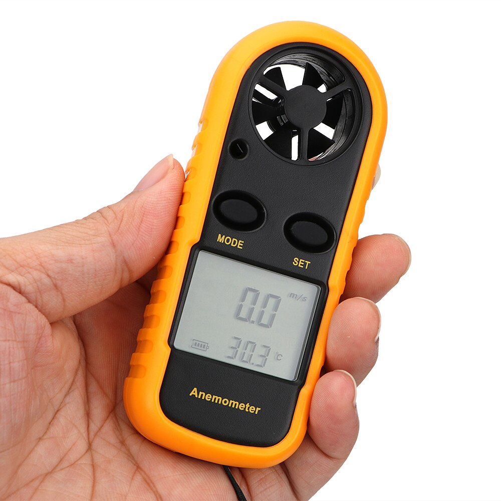 Pocket Smart Wind Speed Gauge Meter Wind Thermometer Anemometer Digital Display High Precision Hand-held 0-30m/s