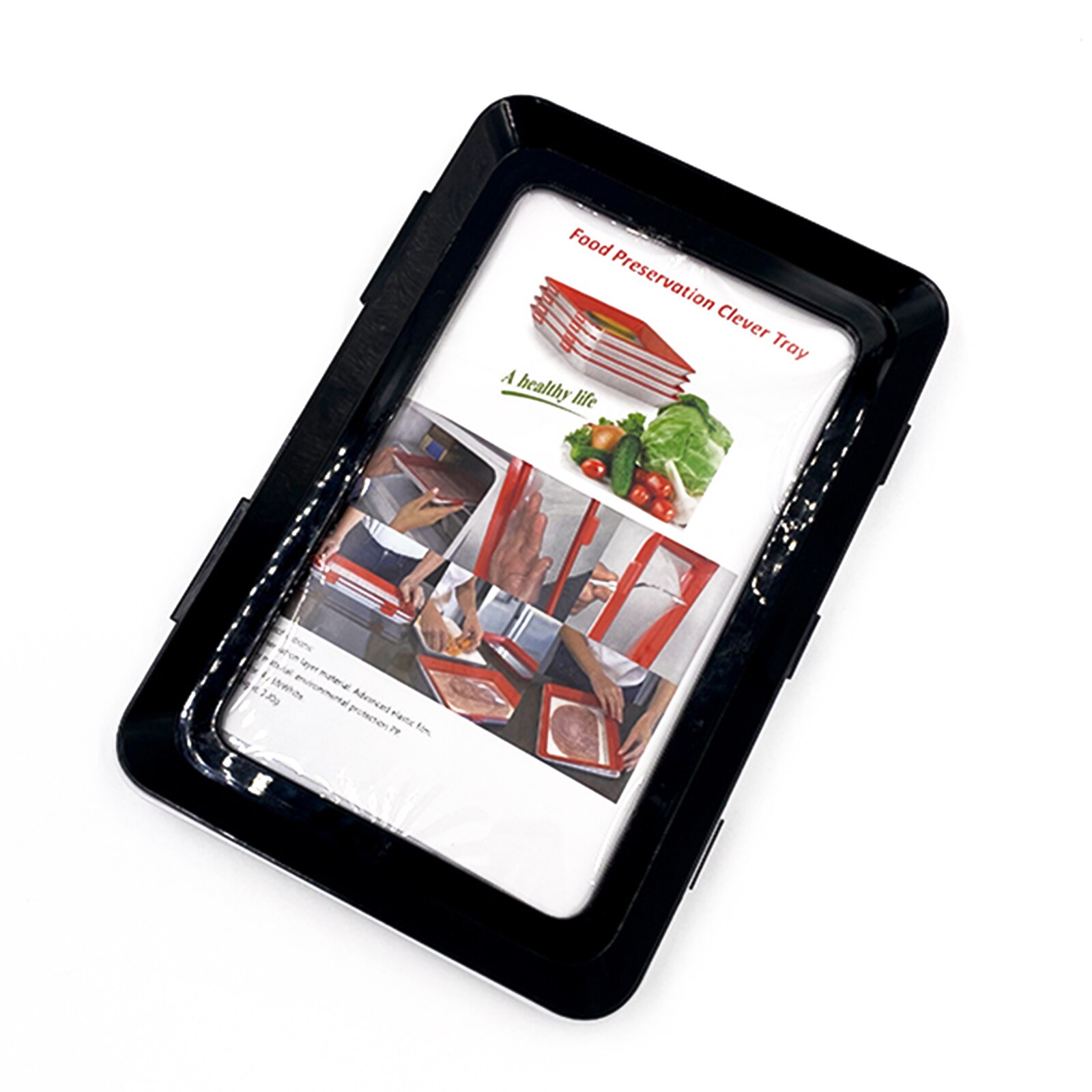 Square Vacuum Seal Food Preservation Tray Stackable and Reusable Food Preservation Container with Plastic Lid SDF-SHIP: Black