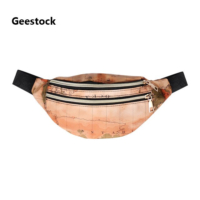 Geestock-riñonera cinturón de para mujer, bolso de hombro y pecho de cuero PU A la , riñonera de flores: Map