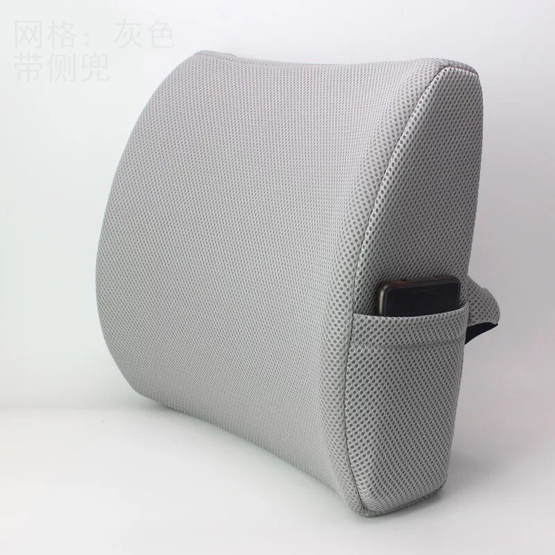 Mesh Lumbar Support for Office Chair Back Support Low Back Pain Pillow Office Chair Orthopedics Pillow Back Rest Pillow: grey Mid waist