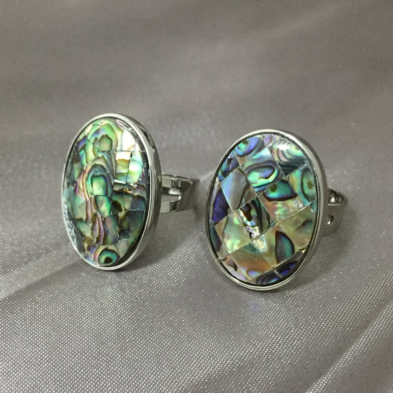 Anéis ajustáveis do vintage natural mãe de pérola concha unissex abalone anel de dedo aberto manguito meados completo anéis festa