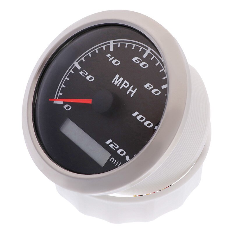 85Mm Auto Gps Snelheidsmeter 30MPH 60MPH 120MPH Kilometerstand Speed Gauge Met Gps Antenne Fit Voor Boot Marine Yacht 12V 24V