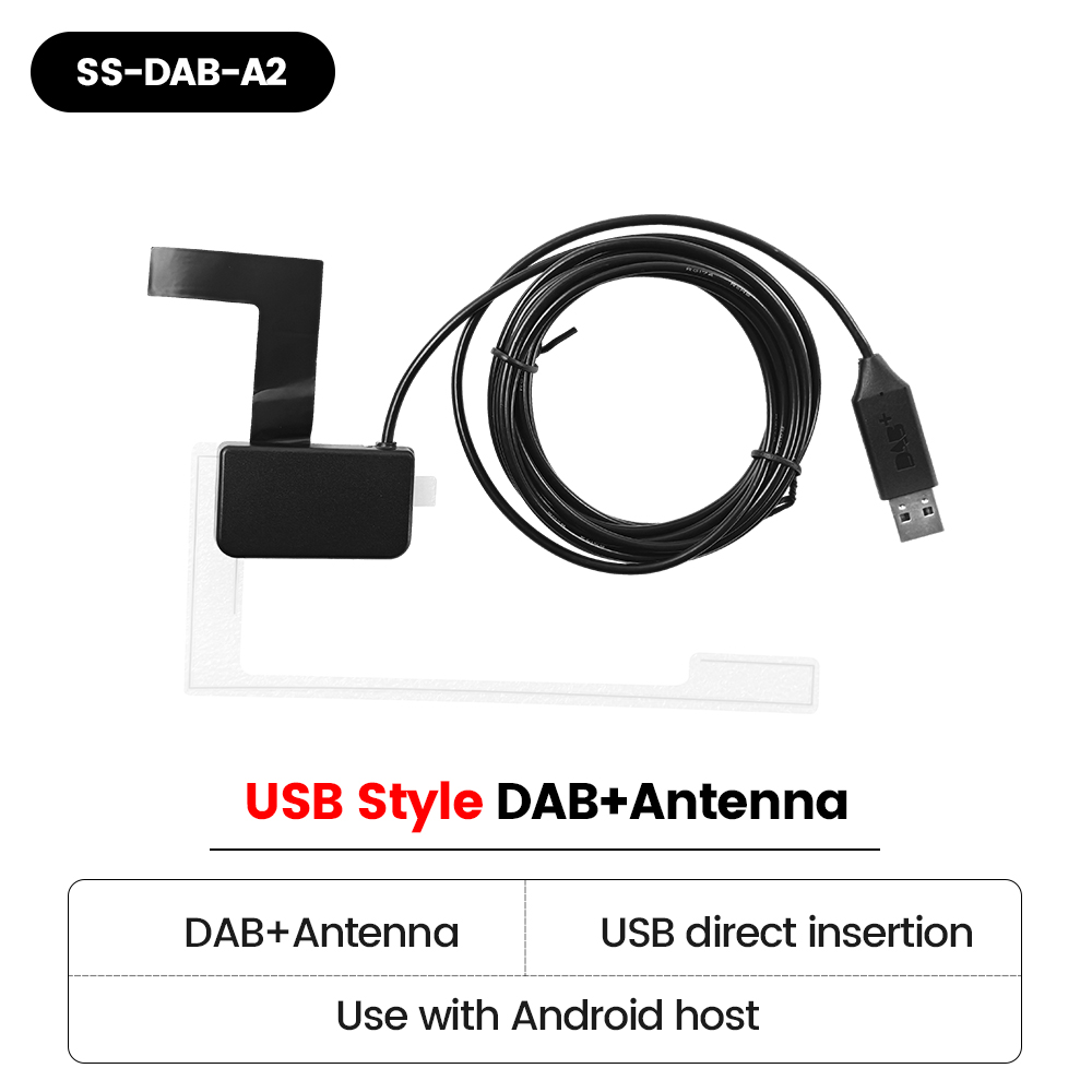 DAB + antenne met USB-adapter voor Europese Android autoradio GPS stereo-ontvanger speler voor universele DAB+ auto-accessoires: Army Green