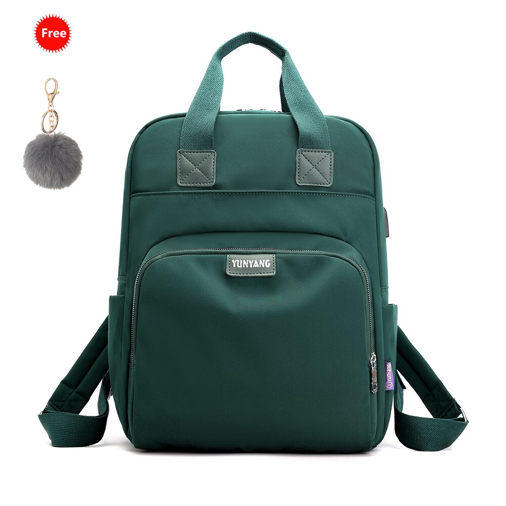 Sac à dos chargeur USB pour filles, hommes, femmes, voyage, cartable pour garçons et adolescents: green