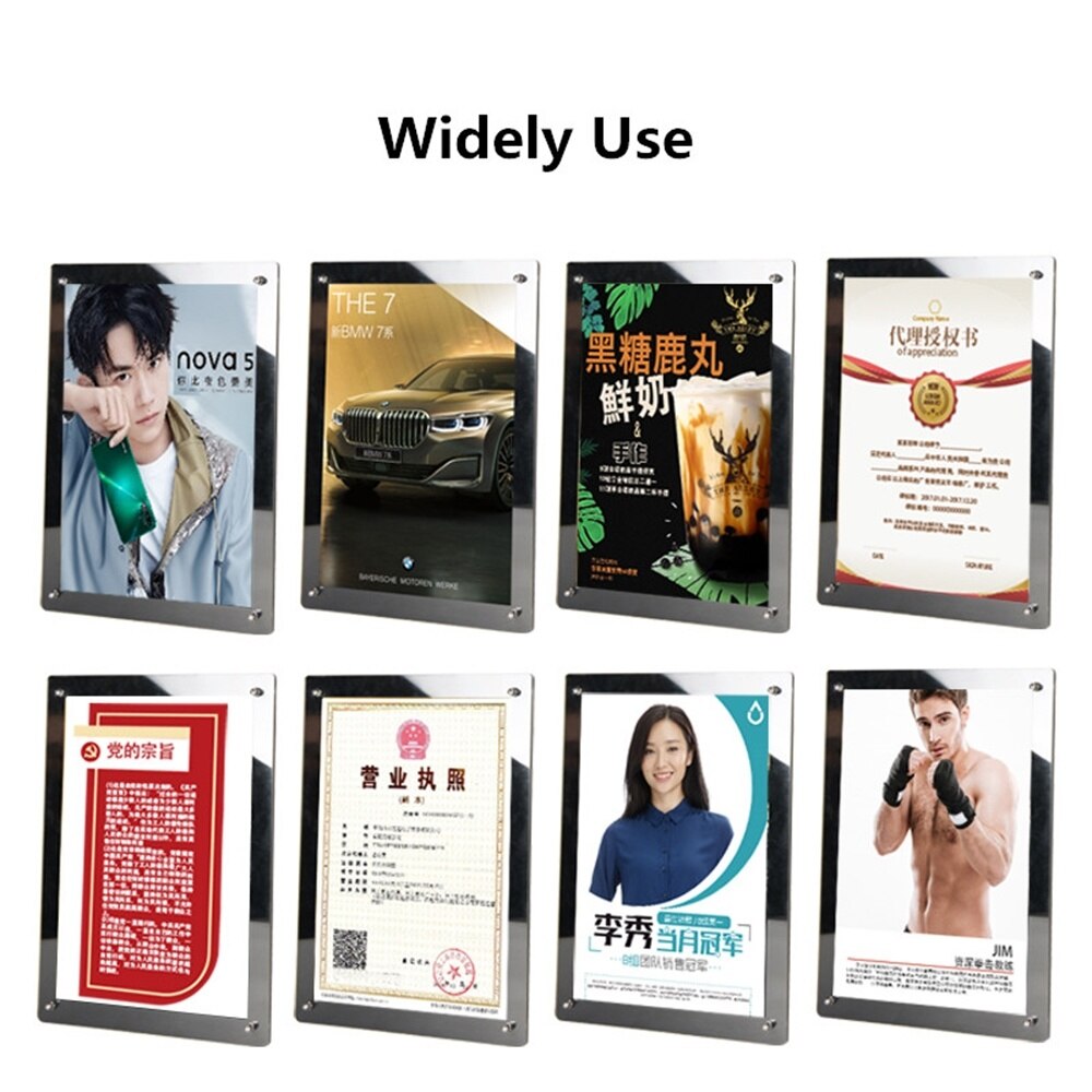 A3 Wall Mount Black Durable Adhesive Magnetic Pvc Sign Holder Poster Display Frame / Photo Picture Frame
