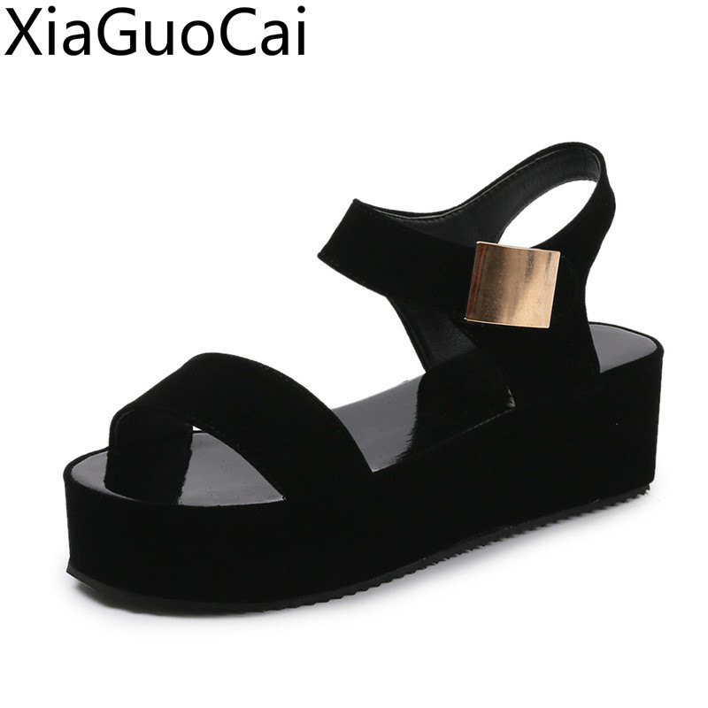 Été nouvelles sandales pour femmes peep orteil romaine femme plate-forme sandales épais fond compensé loisirs chaussures femme