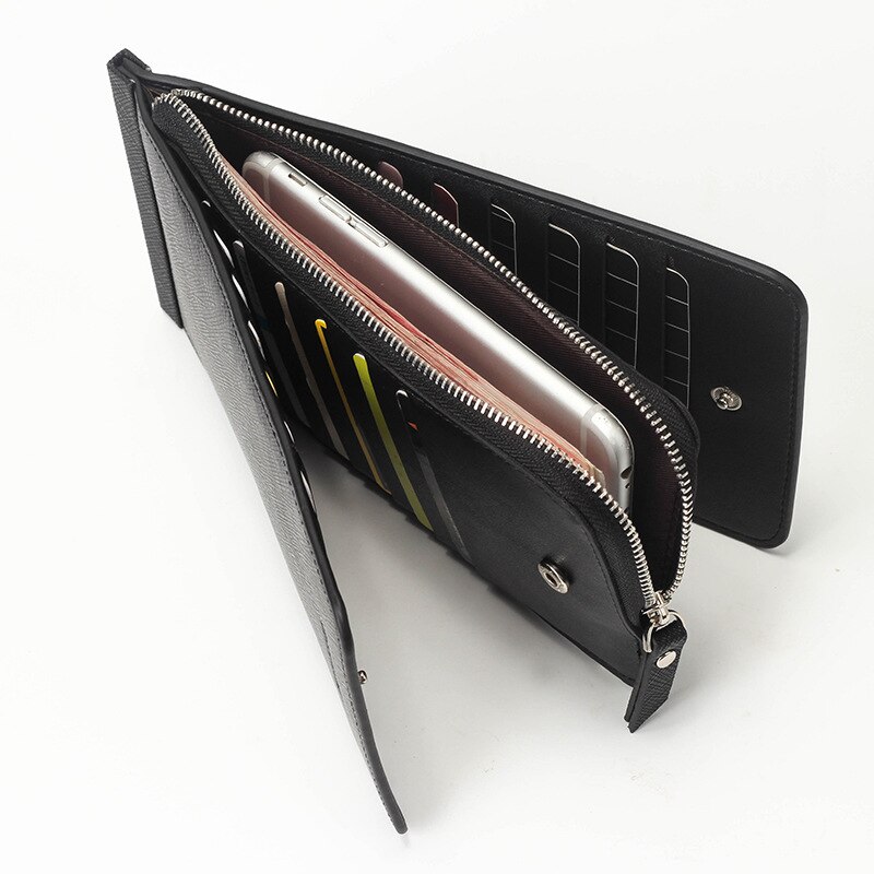 Veelkleurige dames clutch portemonnee effen kleur portemonnees dames portemonnee dames multifunctionele kaarthouder handtas leer voor dames portemonnee