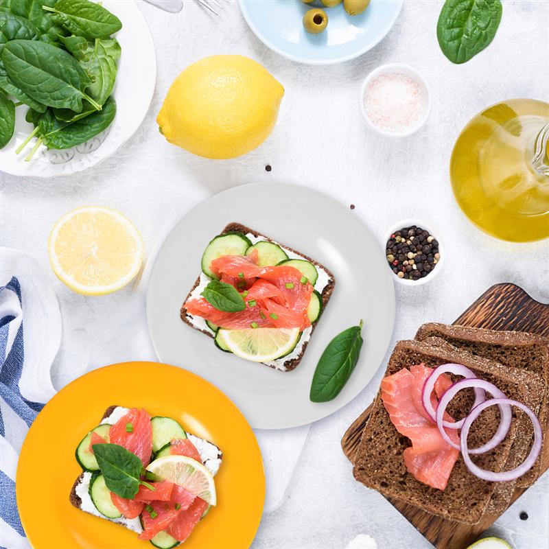 4pc Melamine Colorful Plate Dining Plate Serving Plates Salad Butter Plates Safe Tableware Crack Heat Resistant Explosion-Proof