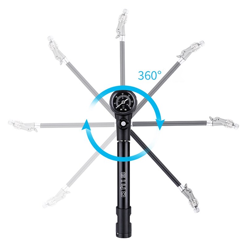 Giyo 300PSI Fietspomp Mtb Shock Vork Pomp Fietsband Inflator Schrader Presta Pomp Met Gauge Voor Bike Ballen Ballonnen