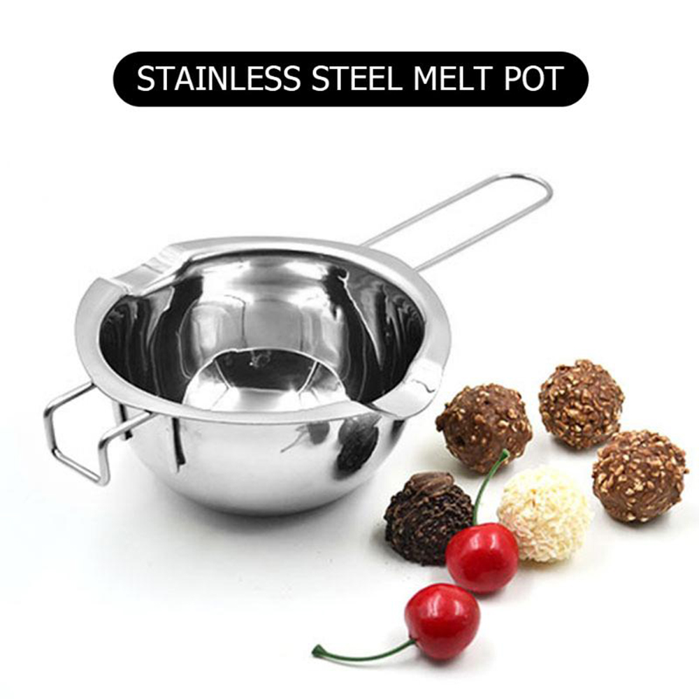 Recipiente para derretir Chocolate de 400mL, herramienta para hornear mantequilla y leche, olla de acero inoxidable para Chocolate, leche, Chocolate, queso, cacerola de azúcar