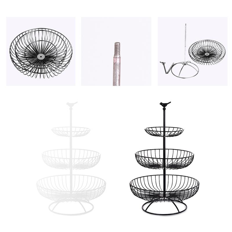 3 Tier Fruitmand Metalen Fruitschaal Tray Stand Opslag Mand Ronde Taart Opslag Plank Voor Opslaan Organizing Groenten Fruit