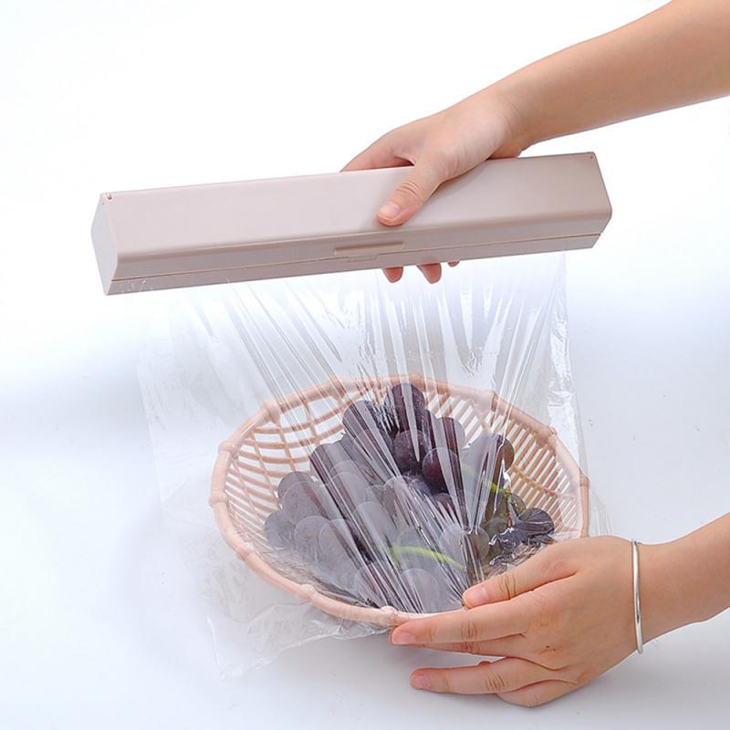 Plastfolie dispensere konserverende film opbevaringsholder køkken plastfolie lufttæt frisk dispensere klæber madpakningsskærer