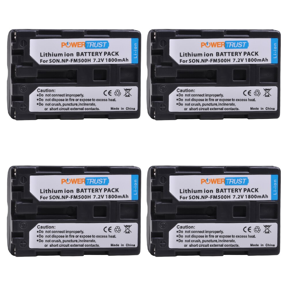Np -fm500h 1800 mah np  fm500h batteri til sony np -fm500h alfa slt  a57 a58 a65 a77 a99 a77v a77ii dslr -a100 a200 a350 a450 a500: 4 batterier