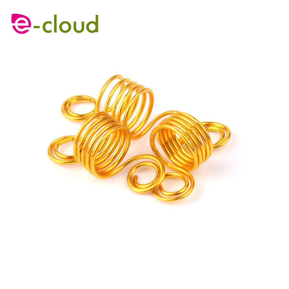 Gomas para el pelo de cobre para trenzas, envolturas para el cabello, gomas trenzadas, puños de Metal para trenzas, accesorios para el cabello (oro plateado), 50 unids/bolsa: 50pcs Golden