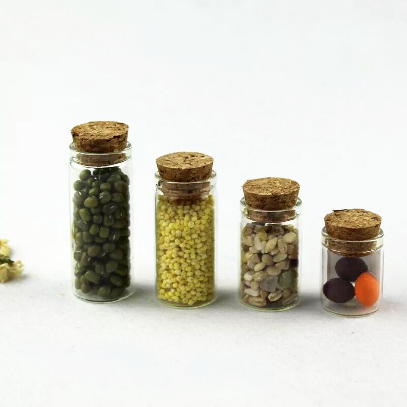 10 stks/partij 24*60mm 14 ml Kleine Glazen Reageerbuis Flessen Potten met Kurk Fles Potten Vaas DIY Craft Zand Vloeistof Voedsel Containr