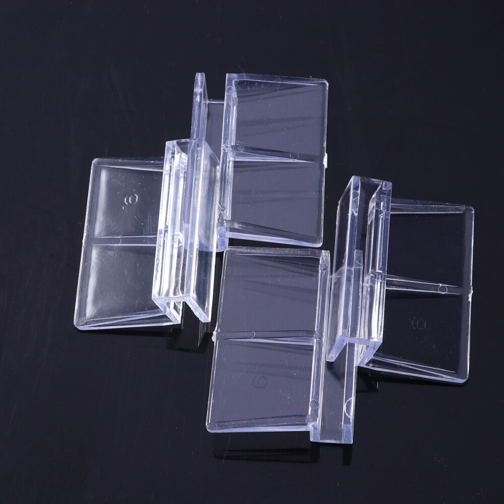 4Pcs 6mm Acrylic Aquarium Clips Clear Glass Cover Boards Bracket Shelves Support Holders