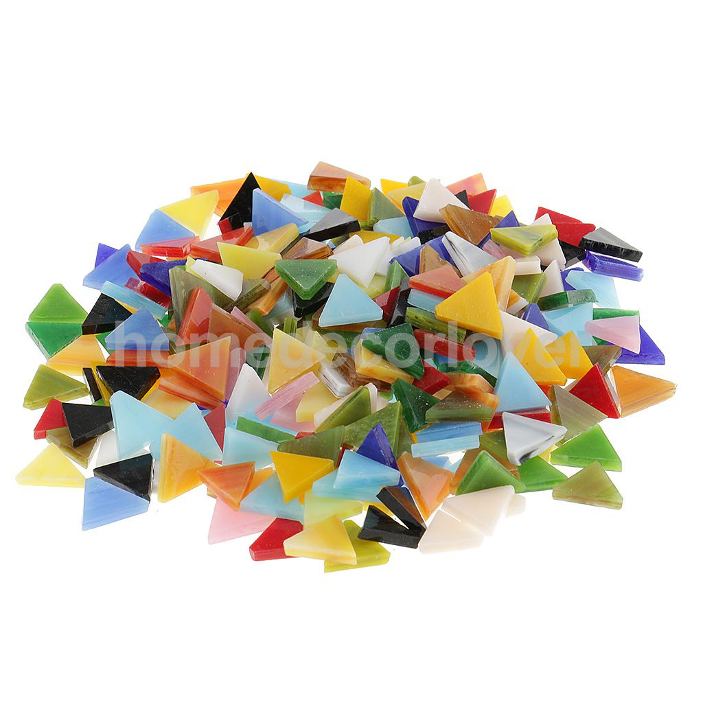 300 stk trekant rombe form glas mosaik fremstilling mosaik fliser tessera til kunst gør selv håndværk 12mm