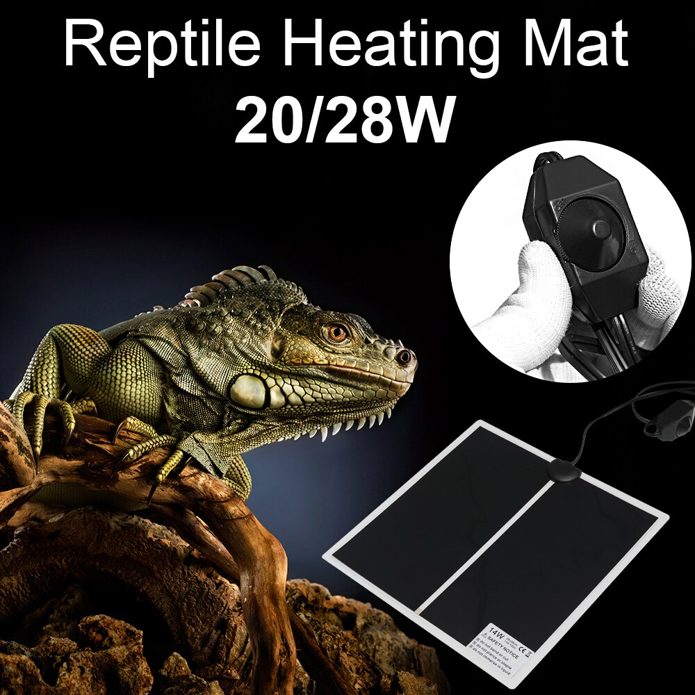 28*28Cm Terrarium Reptielen Warmte Mat 5-45W Klimmen Huisdier Verwarming Warm Pad Verstelbare Temperatuur Controller incubator Mat Gereedschap