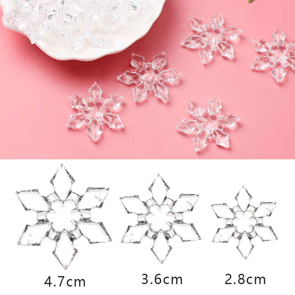 10/20PCS Kunstmatige Sneeuwvlok Clear Crystal Kerst Opknoping Ornament DIY Craft Feestartikelen Home Decoratie Accessoires Tool