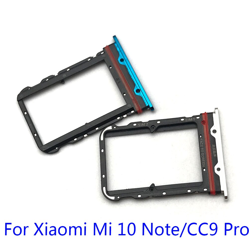 Carte Sim pour Xiaomi Redmi Note 9S 9 Pro / Mi Note 10 Pro, fente de plateau, support de carte SD, pièce de réparation, noir, bleu, or