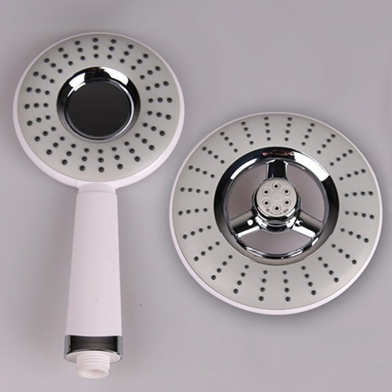 LANGYO Chrome Shower Head Bathroom ABS Plastic Shower Faucet Gray Rainfall Shower Nozzle With Shower Hand: Gray  Shower Set