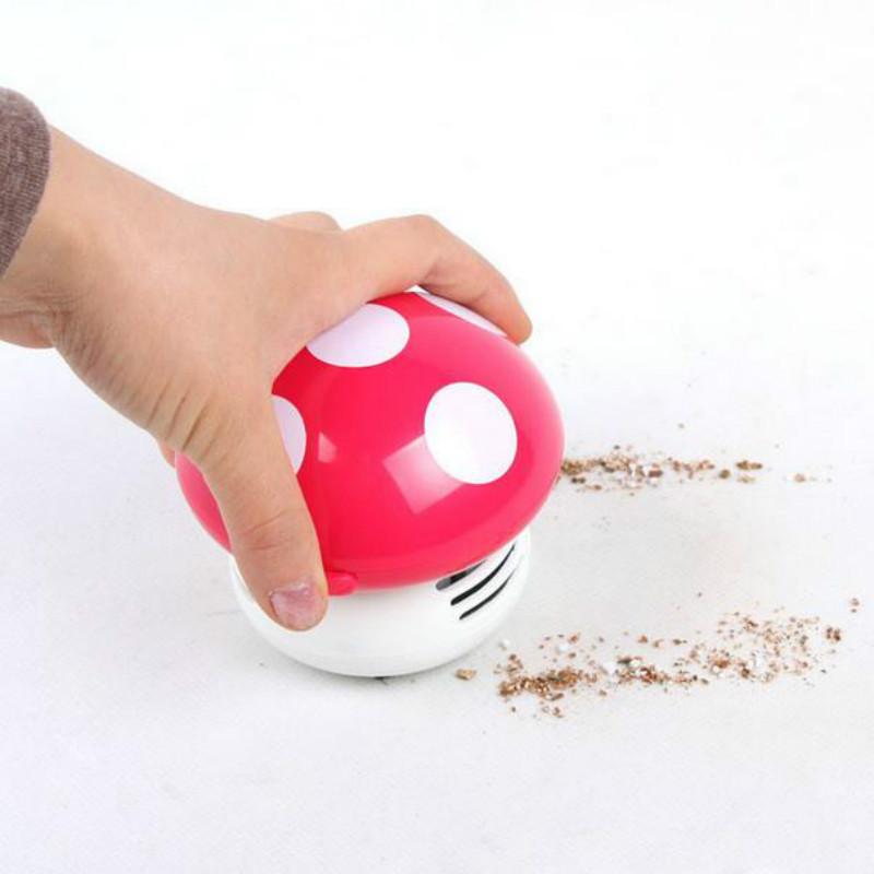Cute Mini Mushroom Corner Desk Table Dust Vacuum Cleaner Sweeper D IUS
