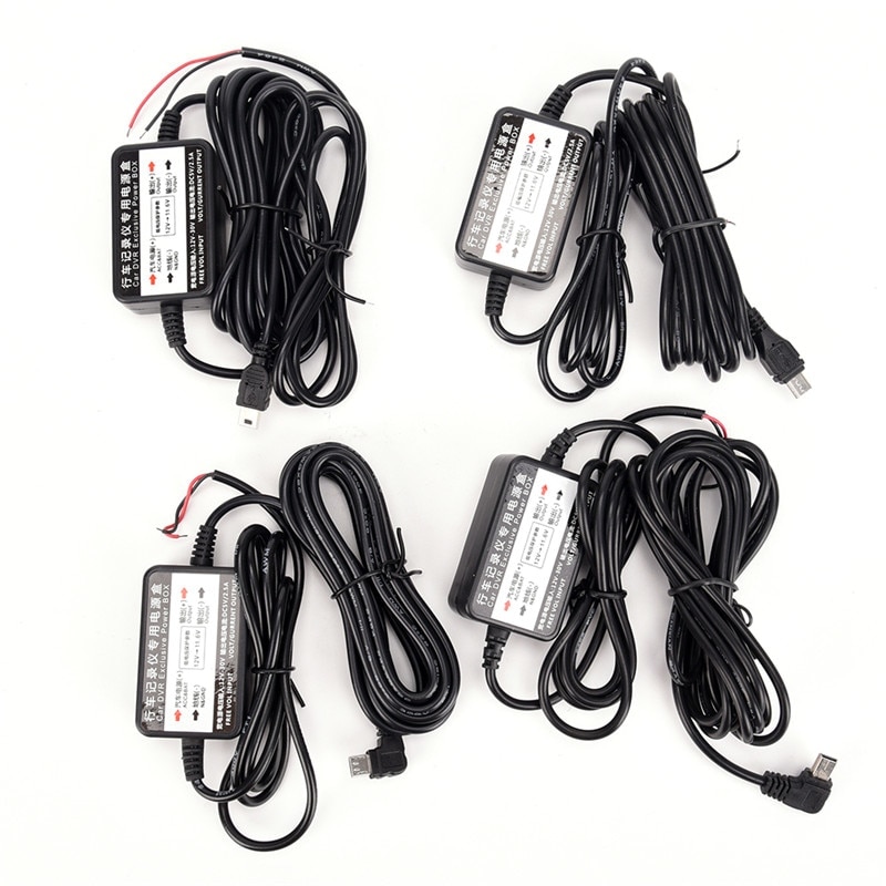 Micro/Mini chargeur de voiture USB | Câble dur, convertisseur onduleur de puissance, pour tablette, téléphone, enregistreur DVR, GPS, 2 * 1.18po