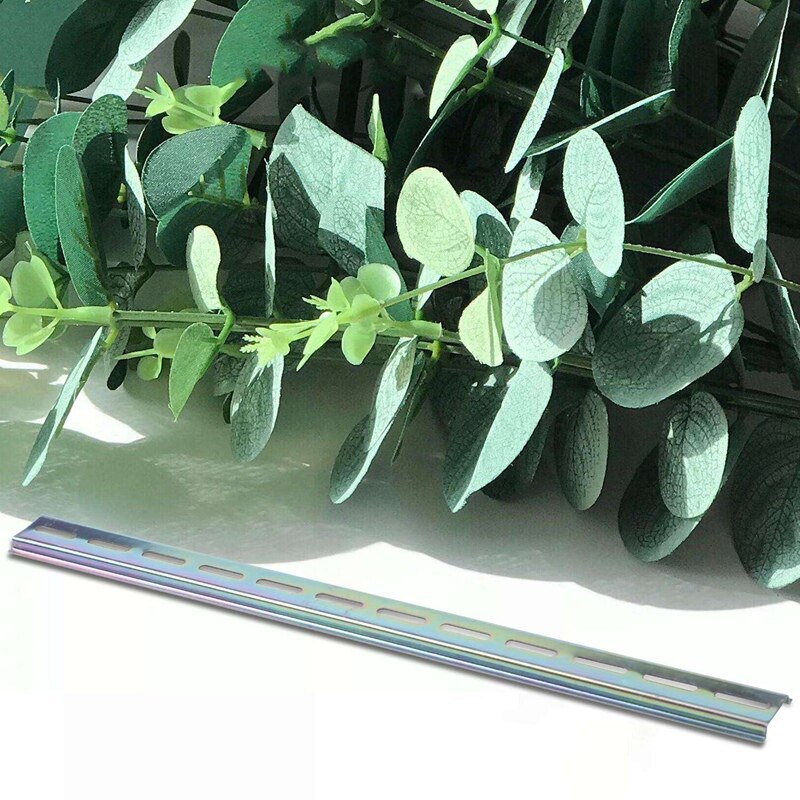 2pcs Slotted Metal 35mm DIN Mounting Rail 40cm Long for AC Contactor