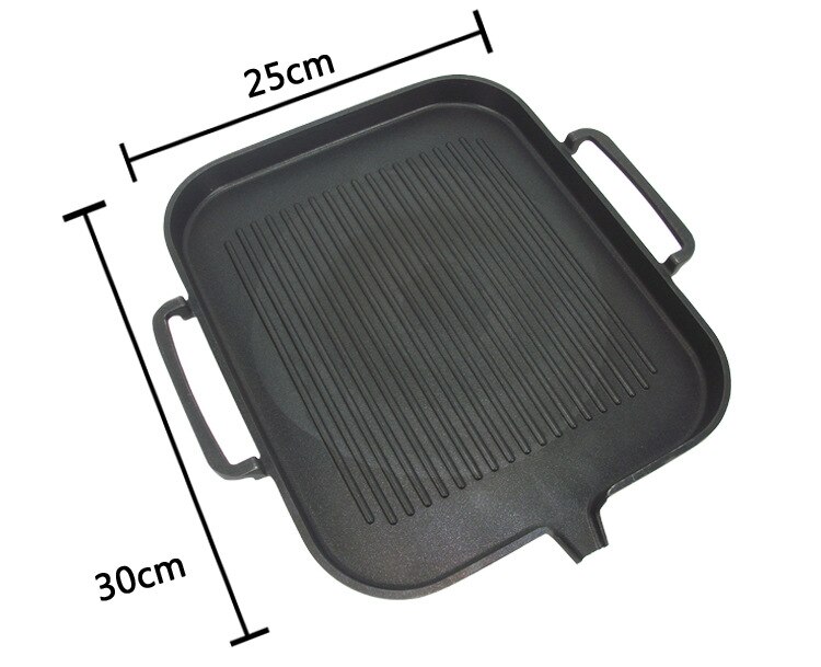Frying Pan Korean Induction Cooker Baking Tray Square Barbecue Tray Teppanyaki Smokeless Non-stick Barbecue Pot Barbecue Supplie: Default Title