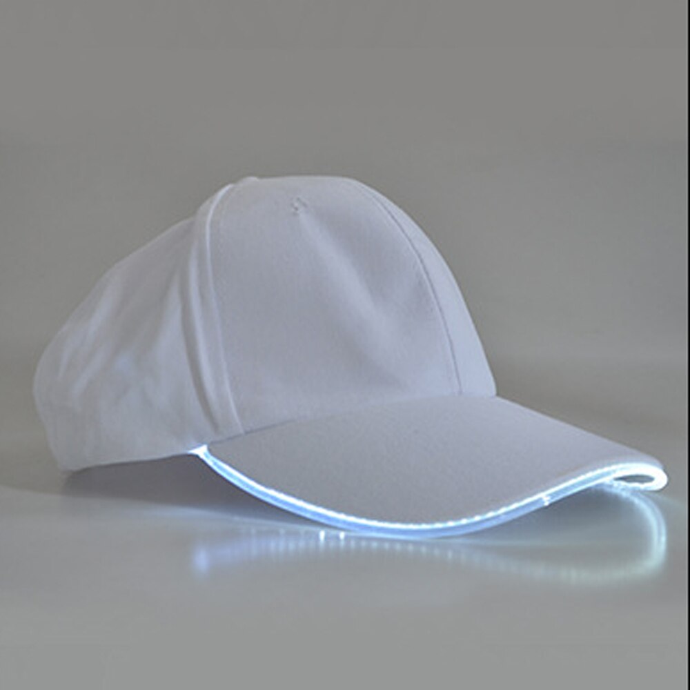 Casquette de Baseball unisexe, couleur unie, lumineuse, LED, fête de noël, tendance, pour femmes et hommes: W White